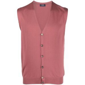 Barba Men Garnet Red Wool Vest